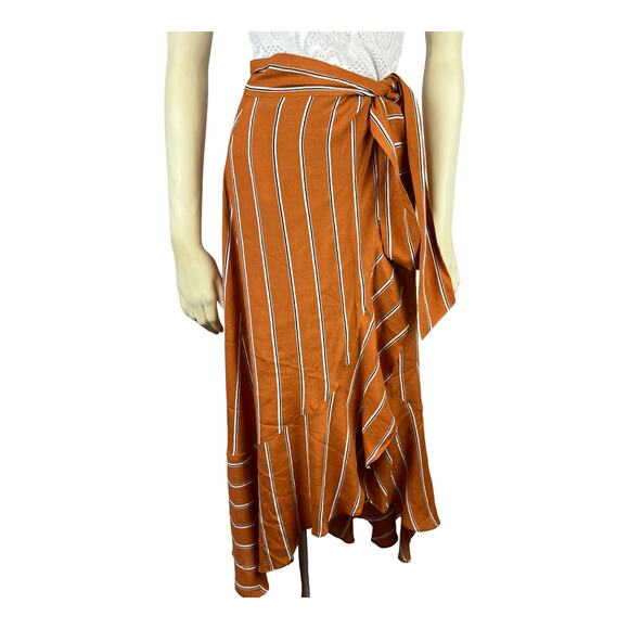 Leith Striped Wrap Skirt sz XS Rayon - Picture 5 of 9